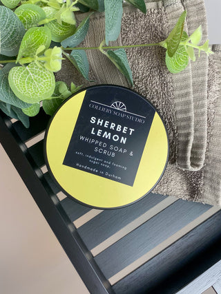 Sherbet Lemon whipped soap & scrub - Colliery Soap Studio