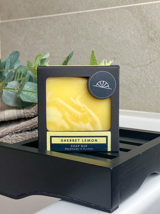 Sherbet Lemon soap slice - Colliery Soap Studio