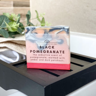 Black Pomegranate soap slice