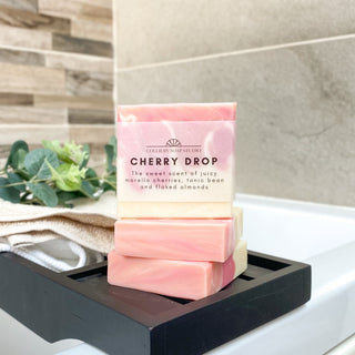 Cherry Drop soap slice